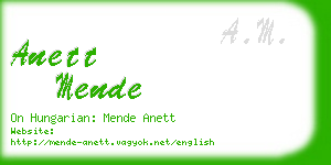 anett mende business card